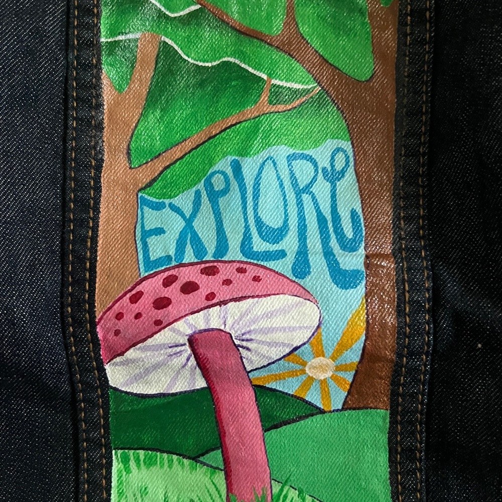 Wrangler Kids Jean Jacket with Hand Painted Colorful Nature Design